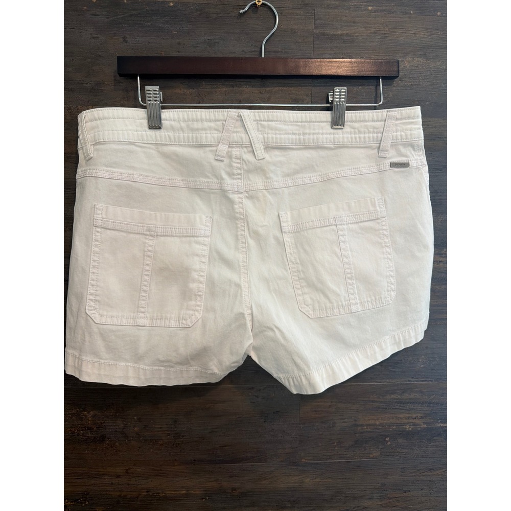 Prana Halle White Organic Cotton Stretch Utility Shorts Womens Size 12/31